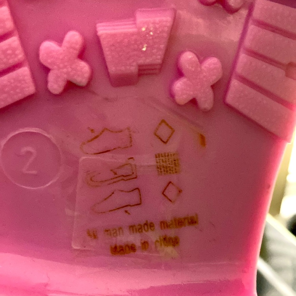 Girls Pink & Black Rainboot